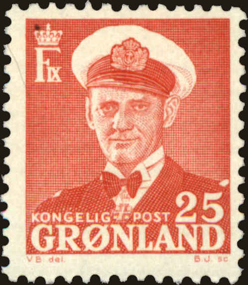 Front view of Greenland 32 collectors stamp