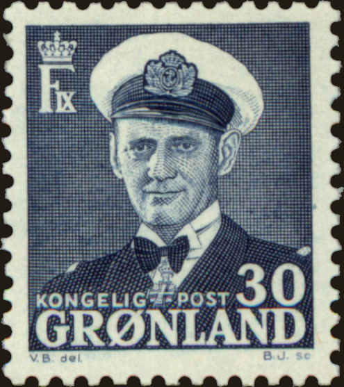 Front view of Greenland 33 collectors stamp