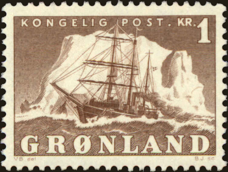 Front view of Greenland 36 collectors stamp