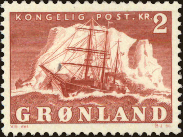 Front view of Greenland 37 collectors stamp