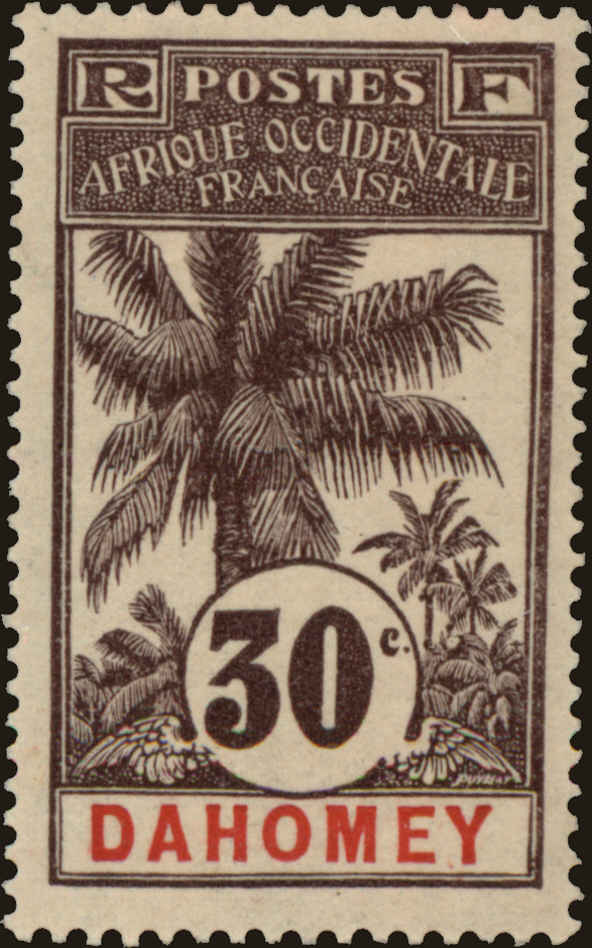 Front view of Dahomey 24 collectors stamp