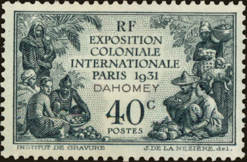 Front view of Dahomey 97 collectors stamp