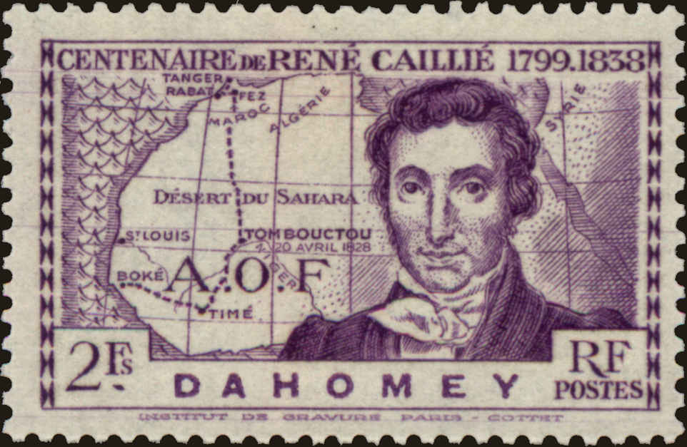Front view of Dahomey 109 collectors stamp