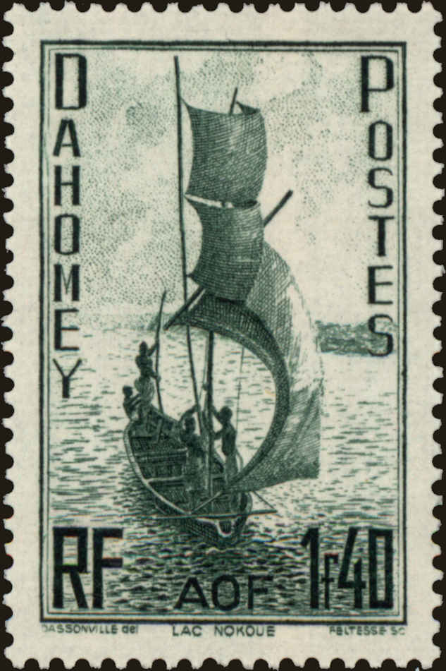 Front view of Dahomey 127 collectors stamp