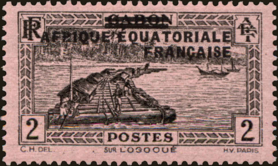 Front view of French Equatorial Africa 2 collectors stamp