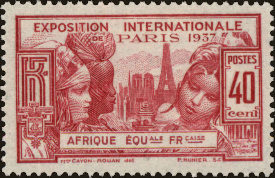 Front view of French Equatorial Africa 29 collectors stamp