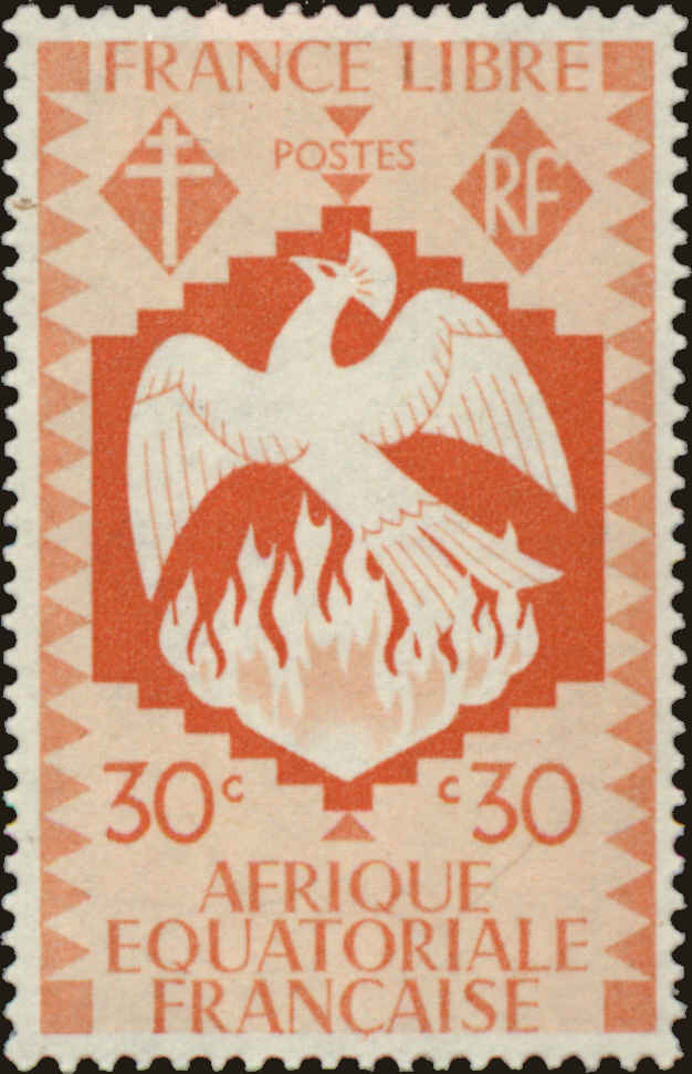 Front view of French Equatorial Africa 145 collectors stamp