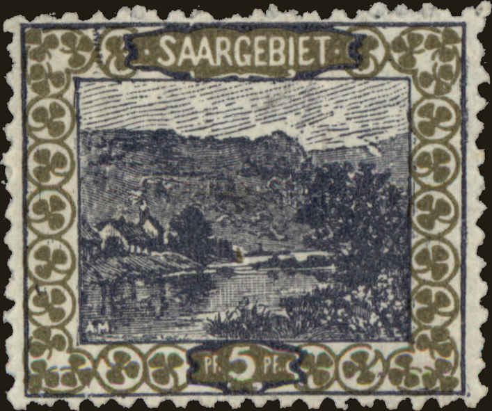 Front view of Saar 68 collectors stamp