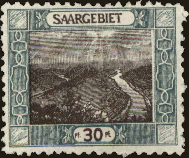 Front view of Saar 72 collectors stamp