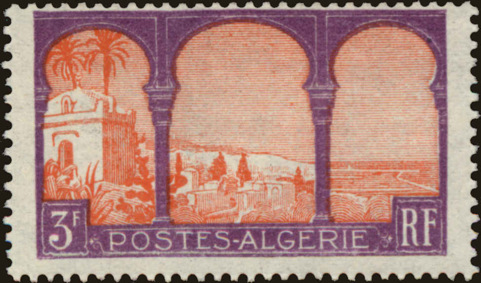 Front view of Algeria 64 collectors stamp
