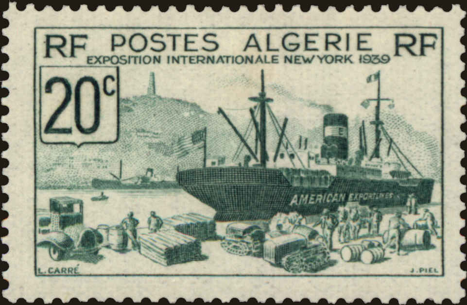 Front view of Algeria 126 collectors stamp