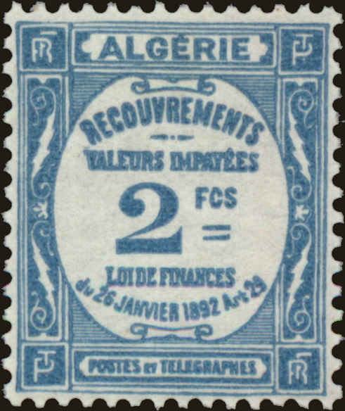 Front view of Algeria J17 collectors stamp