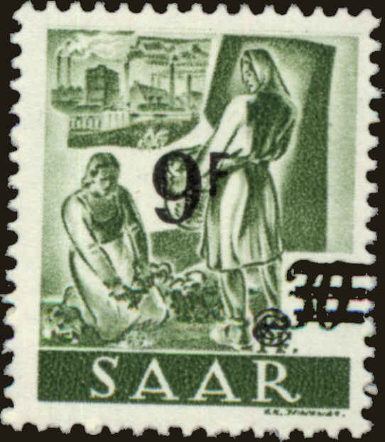 Front view of Saar 183 collectors stamp