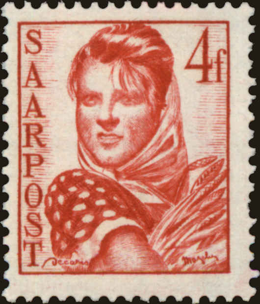 Front view of Saar 193 collectors stamp