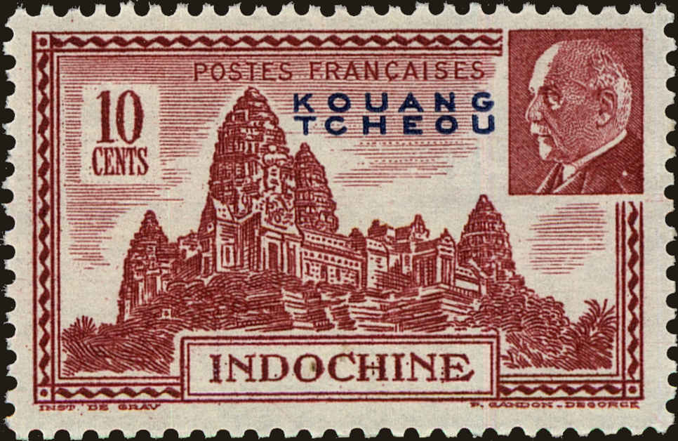 Front view of Kwangchowan 135 collectors stamp