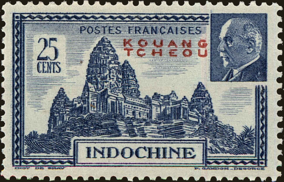 Front view of Kwangchowan 136 collectors stamp