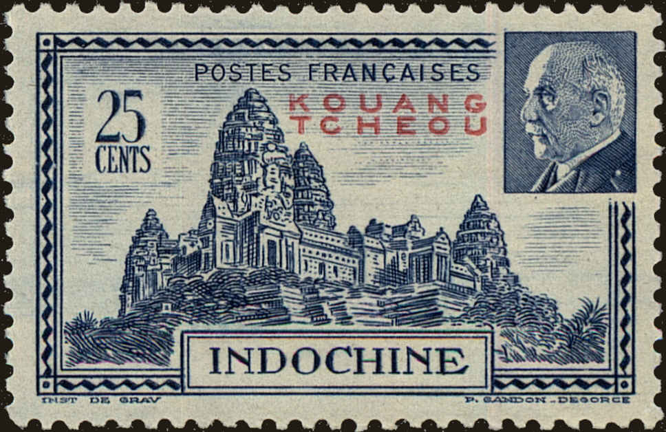 Front view of Kwangchowan 136 collectors stamp