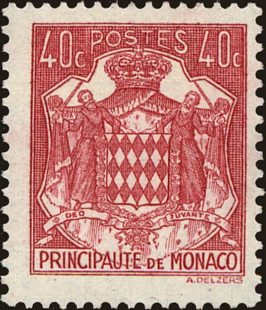 Front view of Monaco 150B collectors stamp