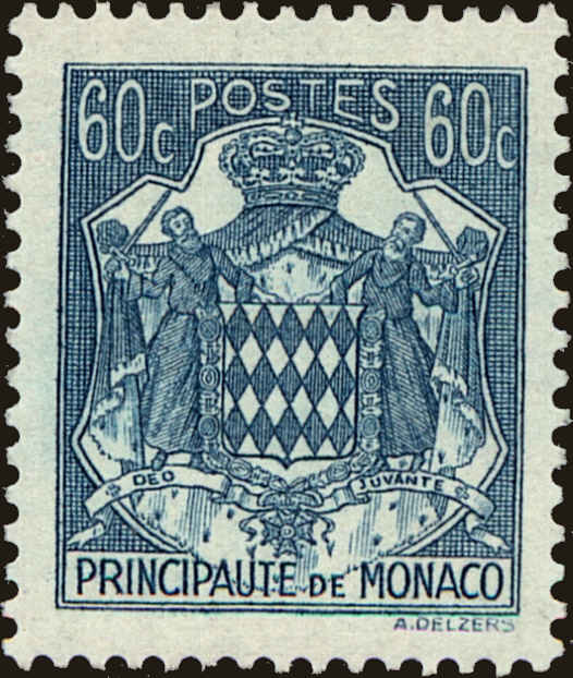 Front view of Monaco 151A collectors stamp