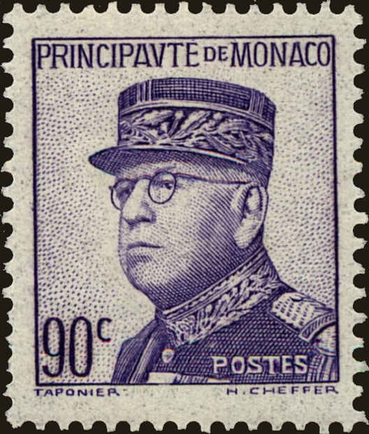 Front view of Monaco 154 collectors stamp