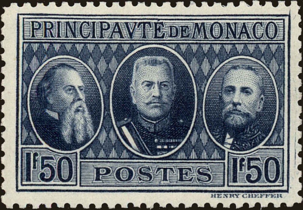 Front view of Monaco 101 collectors stamp