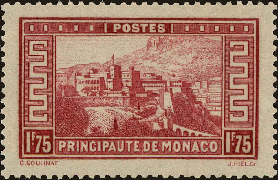 Front view of Monaco 123 collectors stamp