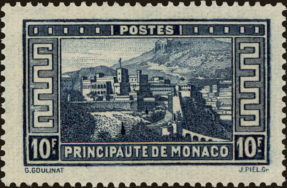 Front view of Monaco 129 collectors stamp