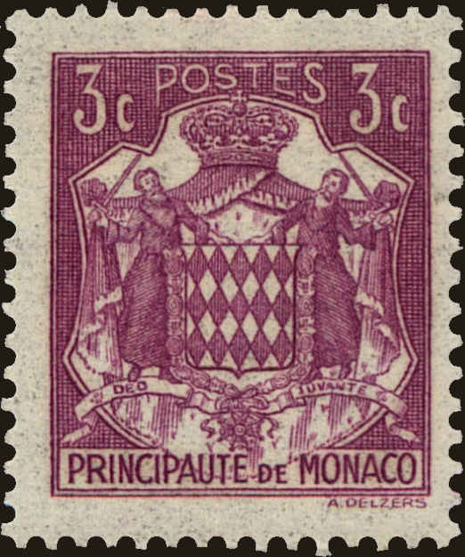 Front view of Monaco 147 collectors stamp