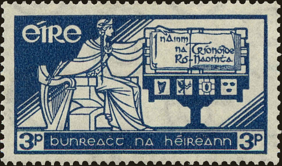 Front view of Ireland 100 collectors stamp