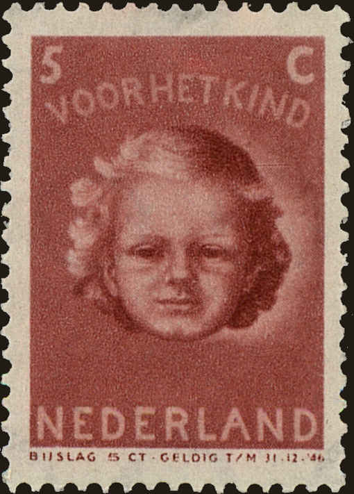Front view of Netherlands B156 collectors stamp