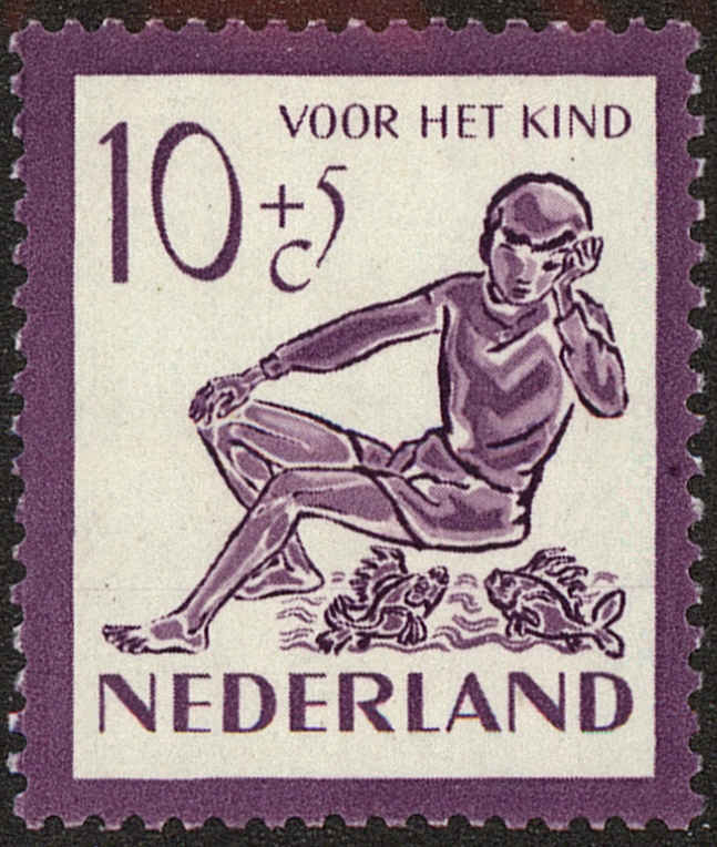 Front view of Netherlands B222 collectors stamp