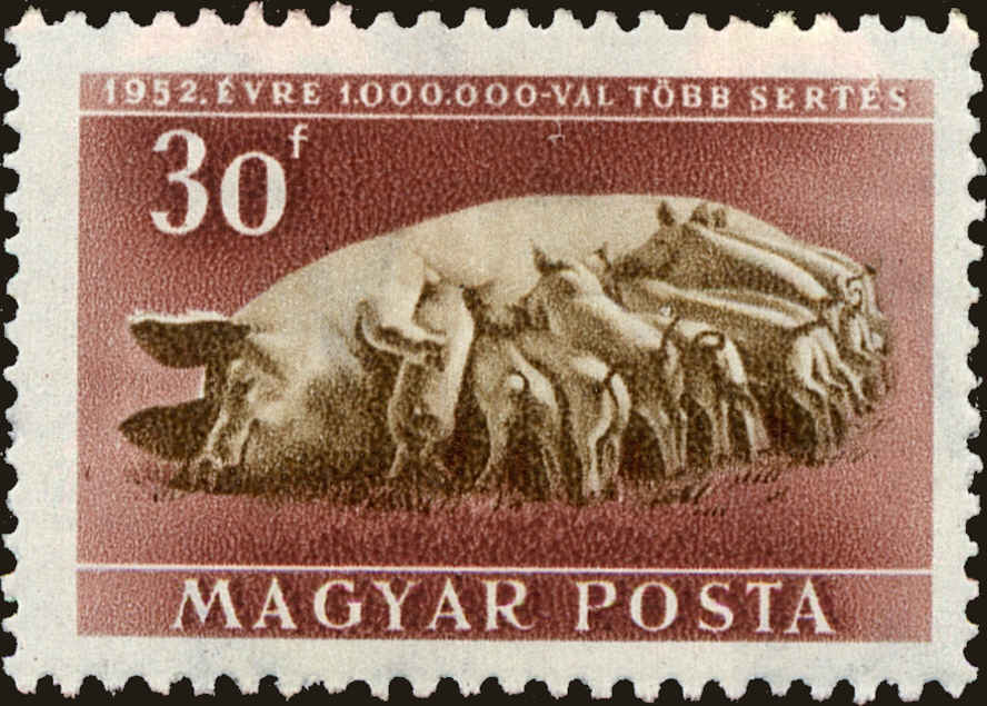 Front view of Hungary 930 collectors stamp