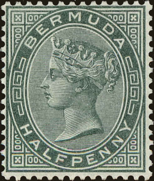 Front view of Bermuda 18a collectors stamp
