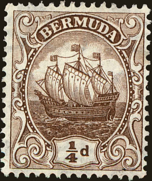 Front view of Bermuda 40a collectors stamp