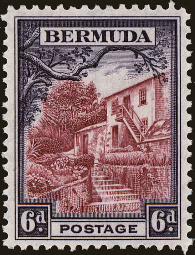 Front view of Bermuda 112 collectors stamp