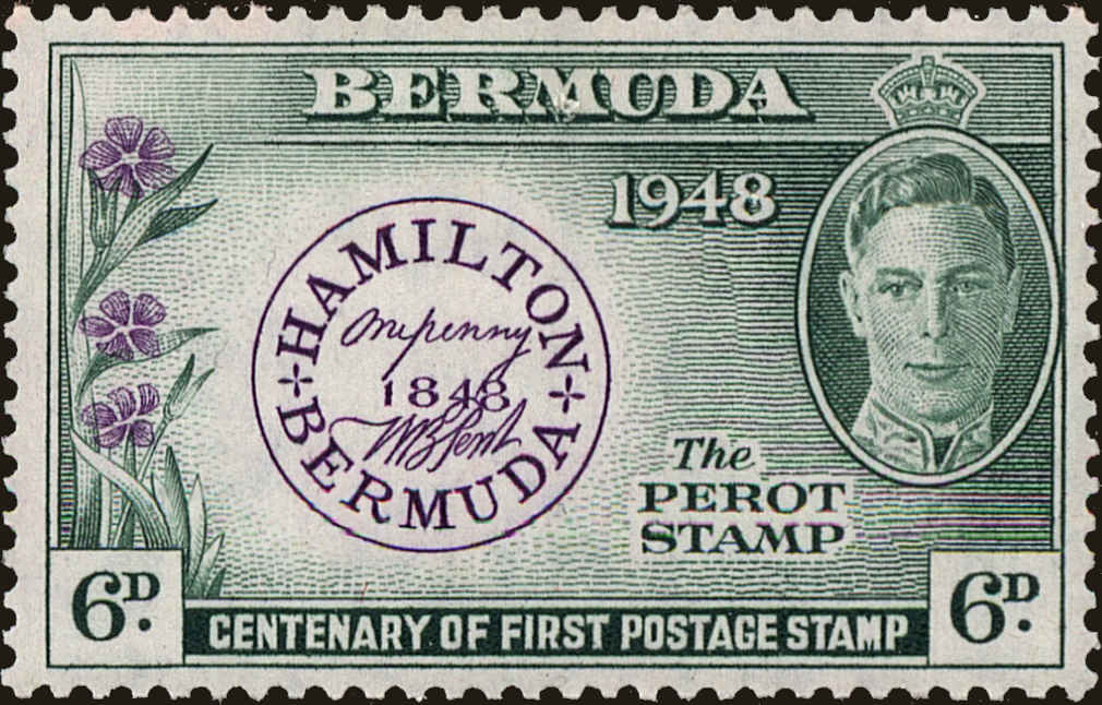 Front view of Bermuda 137 collectors stamp