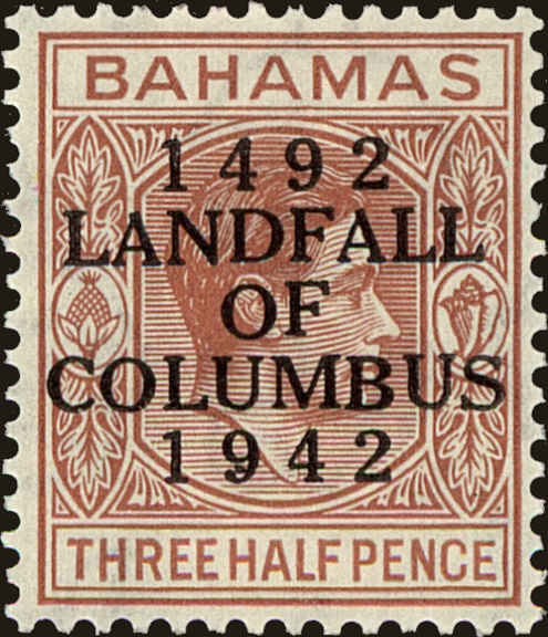 Front view of Bahamas 118 collectors stamp