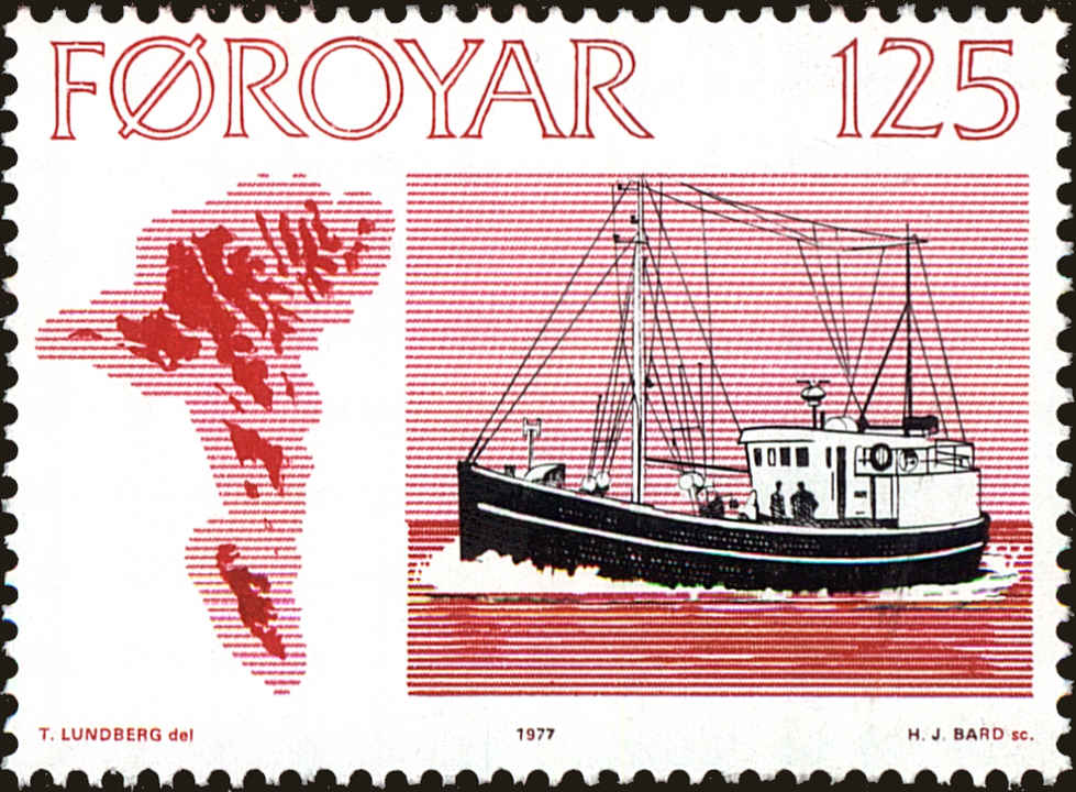 Front view of Faroe Islands 25 collectors stamp
