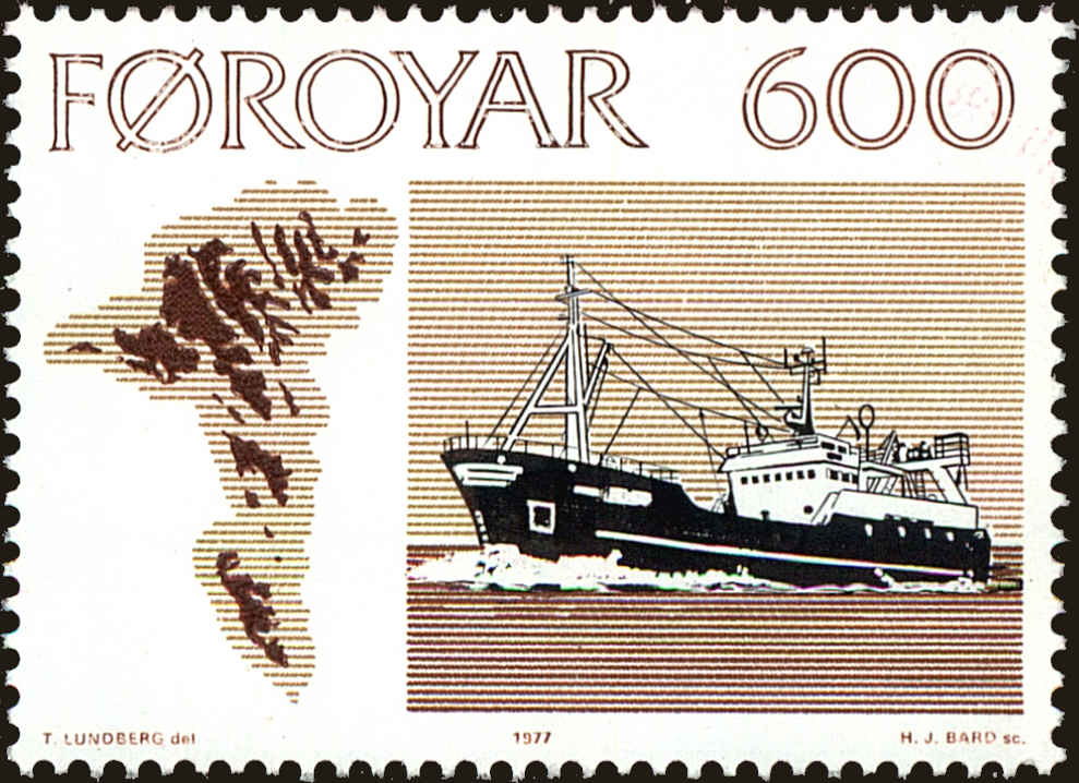 Front view of Faroe Islands 27 collectors stamp