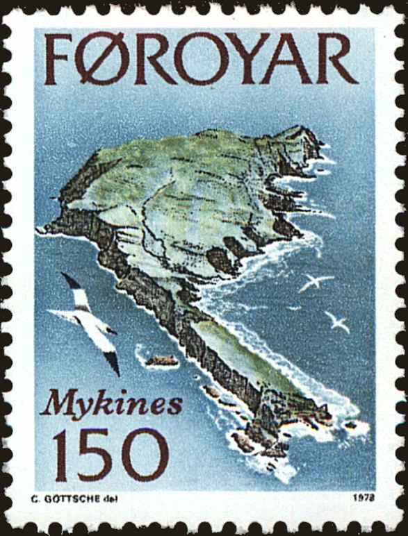 Front view of Faroe Islands 34 collectors stamp