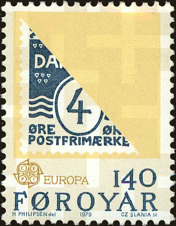 Front view of Faroe Islands 43 collectors stamp