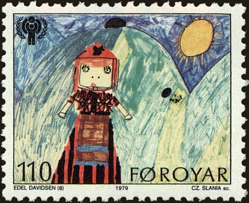 Front view of Faroe Islands 45 collectors stamp