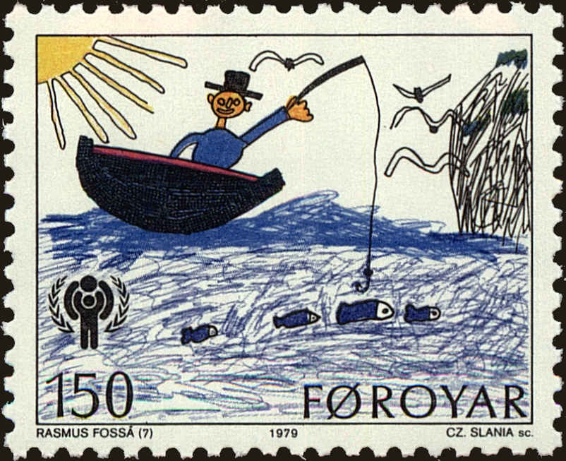 Front view of Faroe Islands 46 collectors stamp