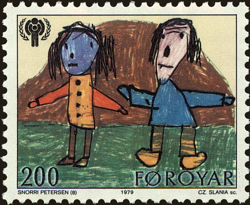Front view of Faroe Islands 47 collectors stamp