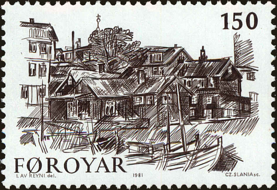 Front view of Faroe Islands 61 collectors stamp