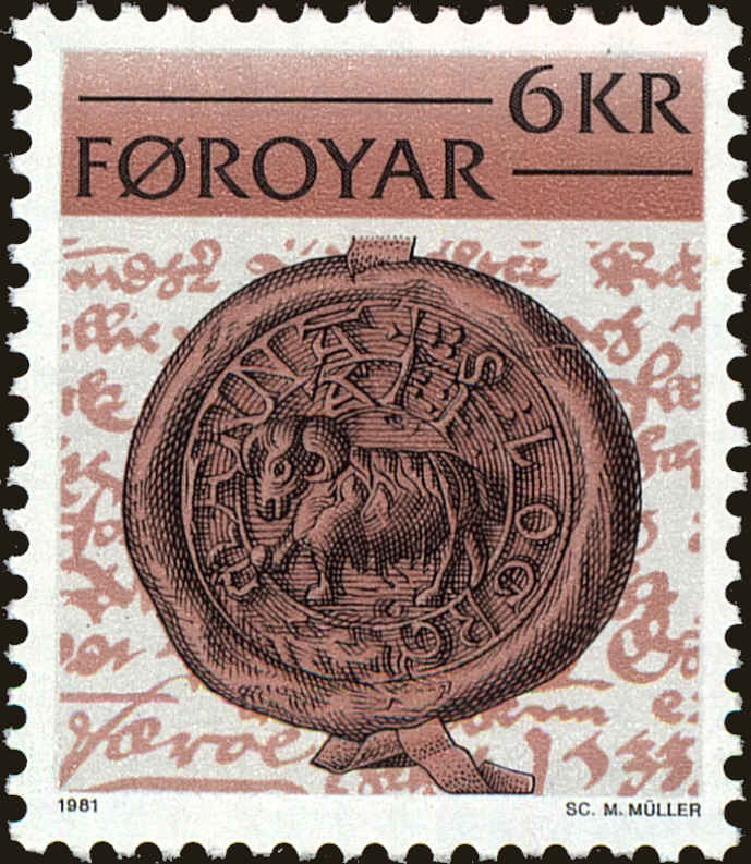 Front view of Faroe Islands 68 collectors stamp