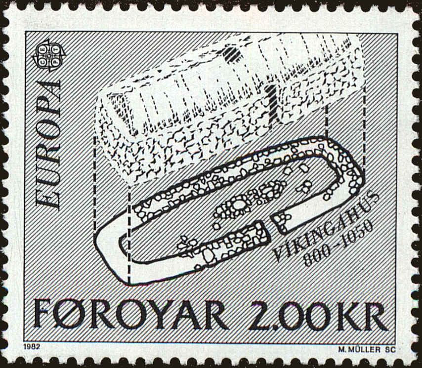 Front view of Faroe Islands 82 collectors stamp