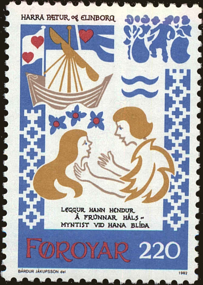 Front view of Faroe Islands 86 collectors stamp