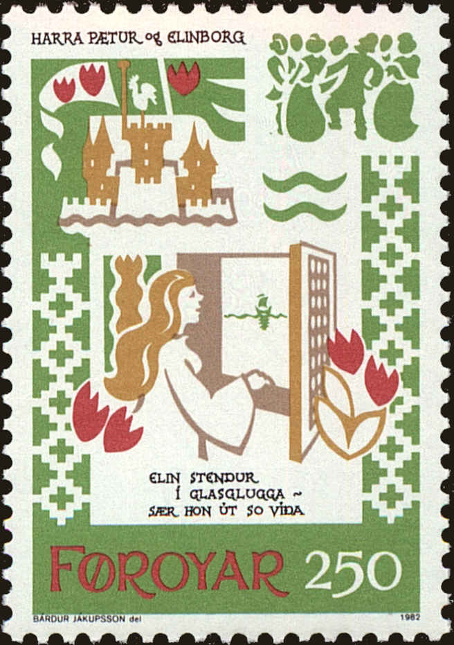 Front view of Faroe Islands 87 collectors stamp