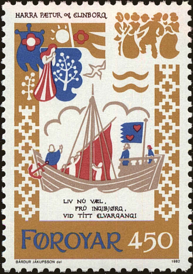 Front view of Faroe Islands 89 collectors stamp